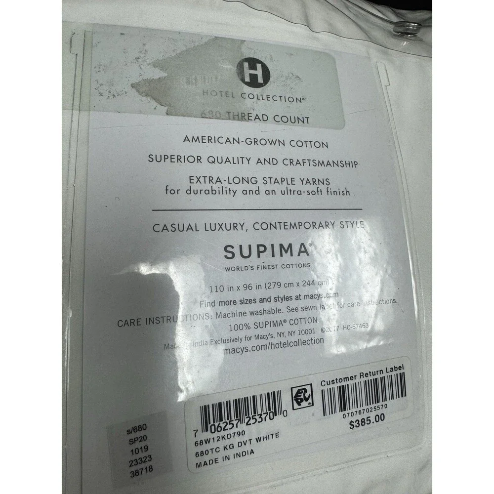 Hotel Collection 680 Thread Count Supima Cotton King Duvet Cover